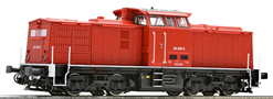 [Lokomotivy] → [Motorové] → [V 100] → 36331: dieselová lokomotiva červená s černým rámem a pojezdem