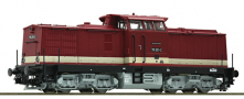 [Lokomotivy] → [Motorové] → [V 100] → 35018: dieselová lokomotiva červená s krémovým pruhem, černým rám