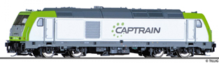 [Lokomotivy] → [Motorové] → [BR 246] → 05031: dieselová lokomotiva bílá-zelená, šedá střecha, rám a pojezd „CAPTRAIN“