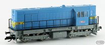 [Lokomotivy] → [Motorové] → [T466.2/T448.0] → CSD-T448-0618: dieselová lokomotiva modrá, šedý rám a pojezd