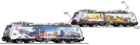 [Lokomotivy] → [Elektrické] → [BR 186] → 501880: elektrická lokomotiva bílá s potiskem „Hafengeburtstag“