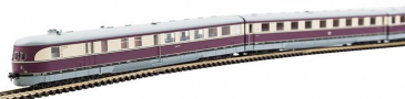 [Lokomotivy] → [Motorové vozy a jednotky] → [SVT 137] → 13752DS: třídílná motorová jednotka fialová-slonová kost s šedou střechou