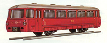 [Lokomotivy] → [Motorové vozy a jednotky] → [BR 172] → 2812: přívěsný vůz červený s šedou střechou