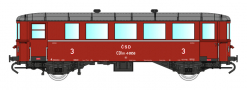 [Lokomotivy] → [Motorové vozy a jednotky] → [VT 135] → : přívěsný vůz červený s šedou střechou 3. tř.