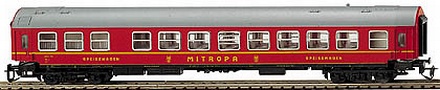 [Osobní vozy] → [Rychlíkové] → [typ Y] → 13760: červený s šedou střechou jídelní WR4g ″MITROPA″