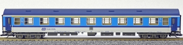 [Osobní vozy] → [Rychlíkové] → [typ Y] → 501386: rachlíkový vůz modrý-bílý v barevném chematu „Najbrt“ 1. tř.