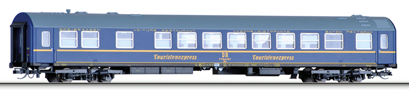 [Osobní vozy] → [Rychlíkové] → [typ Y] → 01723: modrý s šedou střechou jídelní vůz „Tourex 3“
