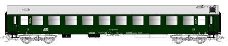 [Osobní vozy] → [Rychlíkové] → [typ Y] → 501587: lehátkový vůz zelený s šedou střechou 2. tř.