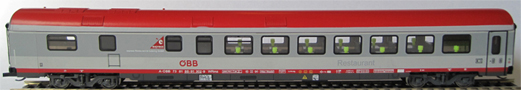 [Osobní vozy] → [Rychlíkové] → [typ Eurofima] → 7642: šedý-bílý s červenou střechou, jídelní vůz