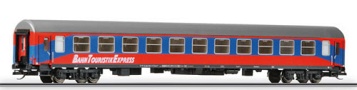 [Osobní vozy] → [Rychlíkové] → [typ Halberstadt] → 501023: červený-modrý s šedou střechou „BahnTouristikExpress“