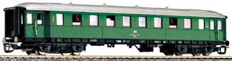 [Osobní vozy] → [Spěšné a osobní] → [4-osé spěšné] → 13341: zelený se stříbrnou střechou 2. tř. Bye 655