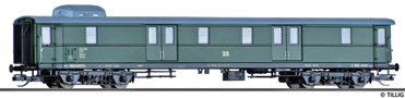 [Osobní vozy] → [Spěšné a osobní] → [4-osé spěšné] → 13374: zavazadlový vůz zelený se stříbrnou střechou