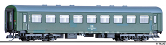 [Osobní vozy] → [Spěšné a osobní] → [4-osé rekonstruované] → 501867: osobní vůz zelený se záplatami a s šedou střechou 2. tř.