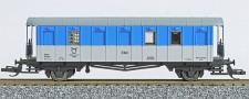 [Osobní vozy] → [Spěšné a osobní] → [2-osé typ Be/Bi a Ce/Ci] → : modrý-stříbrný s šedou střechou dílenský vůz ″Elektrizace železnic″ (E