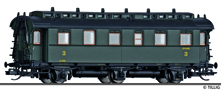 [Osobní vozy] → [Spěšné a osobní] → [3-osé pruské] → 16056: oddílový osobní vůz tmavě zelený s černou střechou 3. tř.