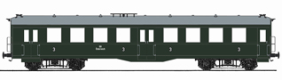 [Osobní vozy] → [Spěšné a osobní] → [4-osé „Altenberg“] → 120011: osobní vůz zelený s šedou střechou 3. tř.