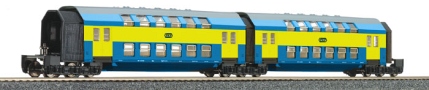 [Osobní vozy] → [Patrové] → [DB 13] → 13748: dvoudílná jednotka modrá-žlutá s šedou 2. tř, středový díl