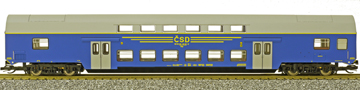 [Osobní vozy] → [Patrové] → [DBm] → 41260: modrý s šedou střechou 2. tř., žluté popisy