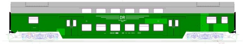 [Osobní vozy] → [Patrové] → [DBm] → 41125: zelený s šedou střechou a záplatami