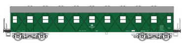 [Osobní vozy] → [Ostatní] → 80121: služební vůz zelený s šedou střechou jako meřící „Zentralstelle Bahnanlagen Magdeburg“