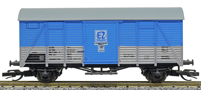 [Nákladní vozy] → [Kryté] → [2-osé Ztr (Glm)] → 41732: krytý nákladní vůz modrý-stříbrný s šedou střechou dílenský vůz „Elektrizace železnic“