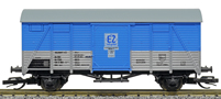 [Nákladní vozy] → [Kryté] → [2-osé Ztr (Glm)] → 41731: krytý nákladní vůz modrý-stříbrný s šedou střechou dílenský vůz „Elektrizace železnic“