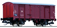 [Nákladní vozy] → [Kryté] → [2-osé s nízkou střechou G10] → 501605: krytý nákladní vůz červenohnědý s šedou střechou