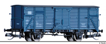 [Nákladní vozy] → [Kryté] → [2-osé s nízkou střechou G10] → 501905: krytý nákladní vůz modrý do pracovního vlaku