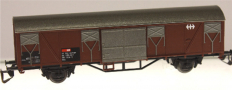 [Nákladní vozy] → [Kryté] → [2-osé Gbs] → 487: krytý nákladní vůz červenohnědý se stříbřitou střechou