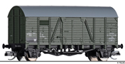 [Nákladní vozy] → [Kryté] → [2-osé Oppeln] → 95233: krytý nákladní vůz zelený s šedou střechou do pracovního vlaku