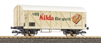 [Nákladní vozy] → [Kryté] → [2-osé chladicí Berlin] → 14105: krytý nákladní vůz krémový s bílou střechou „Schwedische Butter“