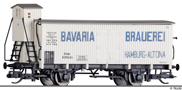[Nákladní vozy] → [Kryté] → [2-osé chladicí] → 17398: chladící vůz bílý s šedou střechou „Bavaria Brauerei Hamburg-Altona“