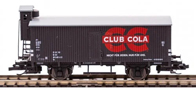 [Nákladní vozy] → [Kryté] → [2-osé chladicí] → 501962: krytý nákladní vůz černý s brzdařskou budkou „CLUB COLA“