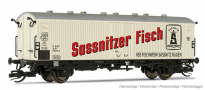 [Nákladní vozy] → [Kryté] → [2-osé ostatní] → HN9740: chladící nákladní vůz v barvě slonová kost - šedá střecha „VEB Fischwerk Sassnitz“