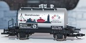 [Nákladní vozy] → [Cisternové] → [2-osé Z52] → 501427: kotlový vůz stříbrný s reklamním potiskem „5000 Tage Wunderland - Skandinavien”