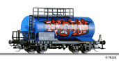 [Nákladní vozy] → [Cisternové] → [2-osé na těžké oleje] → 14993G : modrá s logem a nápisem „FINA“ s graffiti