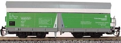 [Nákladní vozy] → [Samovýsypné] → [4-osé OOt (Wap)] → 15292: nákladní samovýsypný vůz šedý s bílým pruhem a zelenými klapkami „Českomoravský cement“