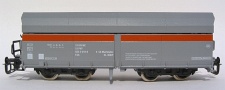 [Nákladní vozy] → [Samovýsypné] → [4-osé OOt (Wap)] → TG-1025: nákladní samovýsypný vůz šedý s červeným pruhem