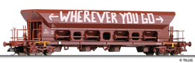 [Nákladní vozy] → [Samovýsypné] → [4-osé Facs] → 15372 E: nákladní samovýsypný vůz červenohnědý s graffiti