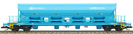 samovýsypný vůz modrý „ermewa“, typ Tads