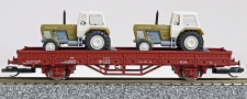 [Nákladní vozy] → [Nízkostěnné] → [2-osé Ks] → 500603: nízkostěnný nákladní vůz červenohnědý s nákladem dvou traktorů
