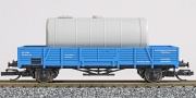 [Nákladní vozy] → [Nízkostěnné] → [Ostatní] → : modrý nářaďový vůz s nákladem cisterny ″Elektrizace železnic″