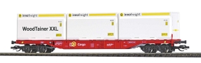 [Nákladní vozy] → [Nízkostěnné] → [4-osé kontejnerové Sngs] → 31141: červený se třemi kontejnery na dřevní štěpku „WoodTainer XXL”