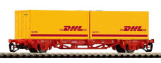 [Nákladní vozy] → [Nízkostěnné] → [2-osé kontejnerové Lgs 579] → 47709: červený se dvěma žlutými kontejnery „DHL”