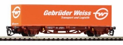 [Nákladní vozy] → [Nízkostěnné] → [2-osé kontejnerové Lgs 579] → 47712: červenohnědý s oranžovým kontejnerem „Gebrüder Weiss”