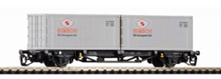 [Nákladní vozy] → [Nízkostěnné] → [2-osé kontejnerové Lgs 579] → 72403: plošinový vůz s nákladem 2x 20′ kontejnerů „SIMSON“