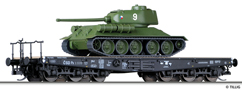 [Nákladní vozy] → [Nízkostěnné] → [6-osé plošinové] → 15620: černý s nákladem tanku T34/85