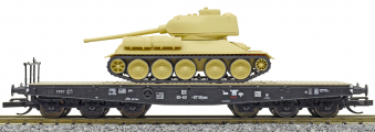 plošinový vůz s nákladem tanku T34/85, typ SSyms