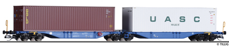 [Nákladní vozy] → [Nízkostěnné] → [6-osé Kombiwaggon] → 18064: dvoudílný kontejnerový vůz se dvěma kontejnery 40′
