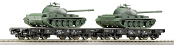 [Soupravy] → [Nákladní] → 37583: set dvou plošinových vozů s nákladem tanků T55